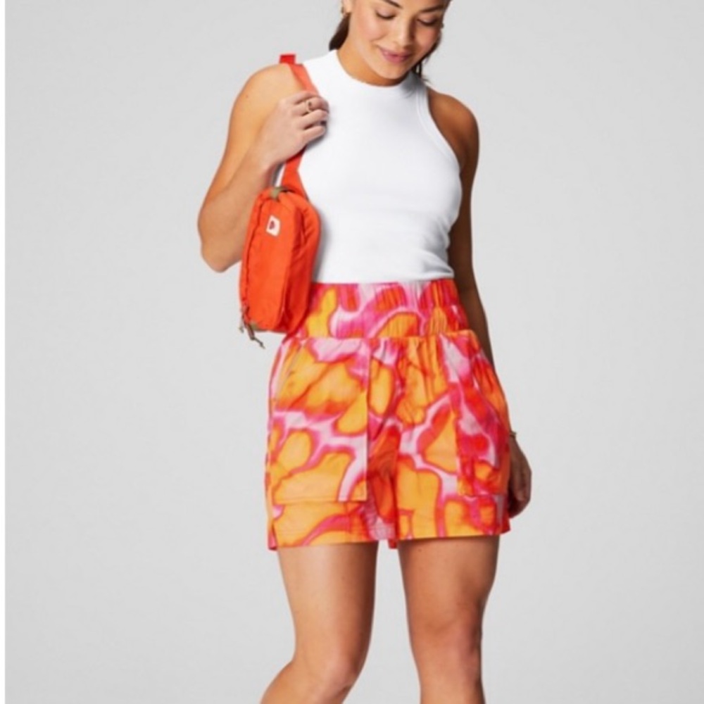 Vibrant Orange and Pink Women's Shorts Fabletics